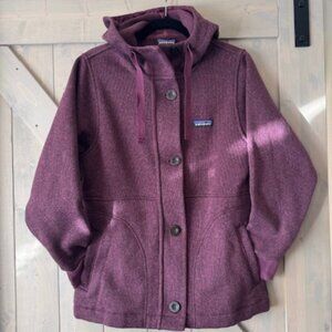 Patagonia Women's Better Sweater Coat Hooded Button Closure Size M EUC Like New
